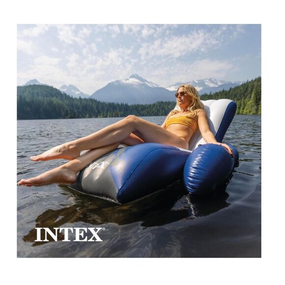 Intex Inflatable Lounge Pool Recliner Lounger Chair with Cup Holders - Picture 2 of 10
